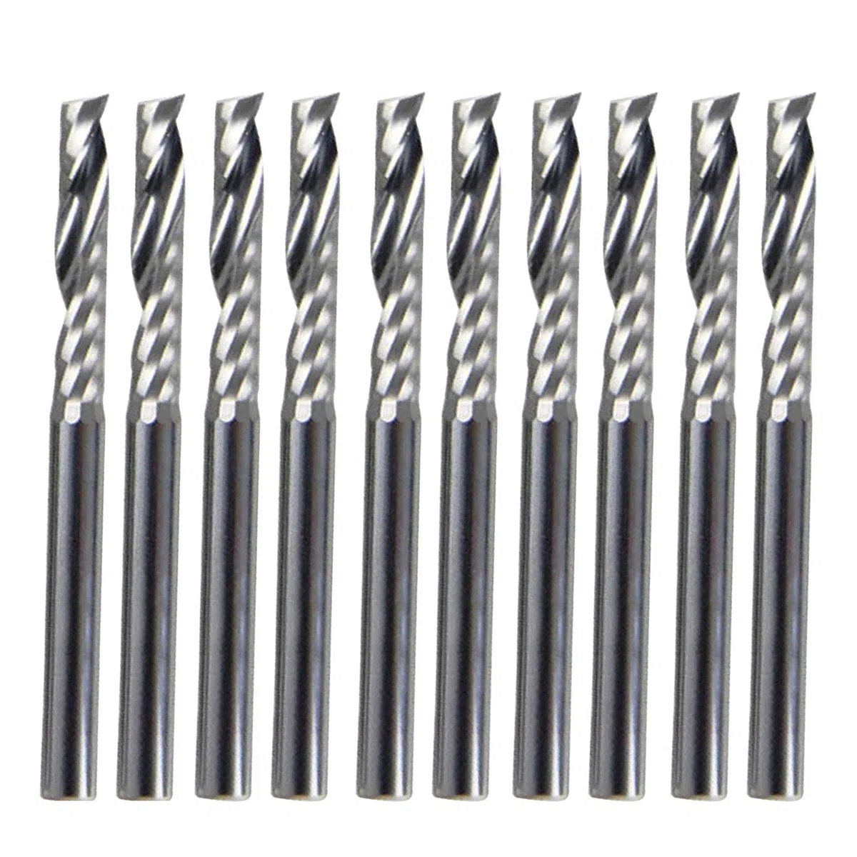 10 STÜCKE 3.175 Schaftkugel CNC-Router Bit EIN Rillen Spiralendmühlen Einzelne Flöte Frässchneider Schaftfräser JIYAMI'EN EL (Größe : 3.175 * 1 * 3)