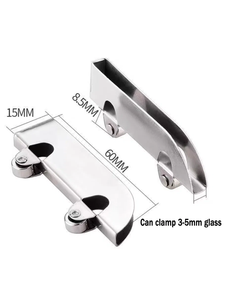 Generisch Verstärkte Doppelschienen-Glasschiebetürschiene aus Aluminiumlegierung, erhältlich in Stärken von 3–5 mm, geeignet for Glastüren mit Acrylglasscheiben, einfache Montage(160cm)