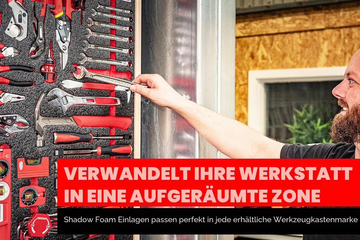 Shadow Foam L-Boxx Einsätze [Doppelpack] für Bosch L-Boxx 102-374 Schaumstoff für Sortimo L-Boxx Modular Werkzeugkoffer (50mm, Rot)