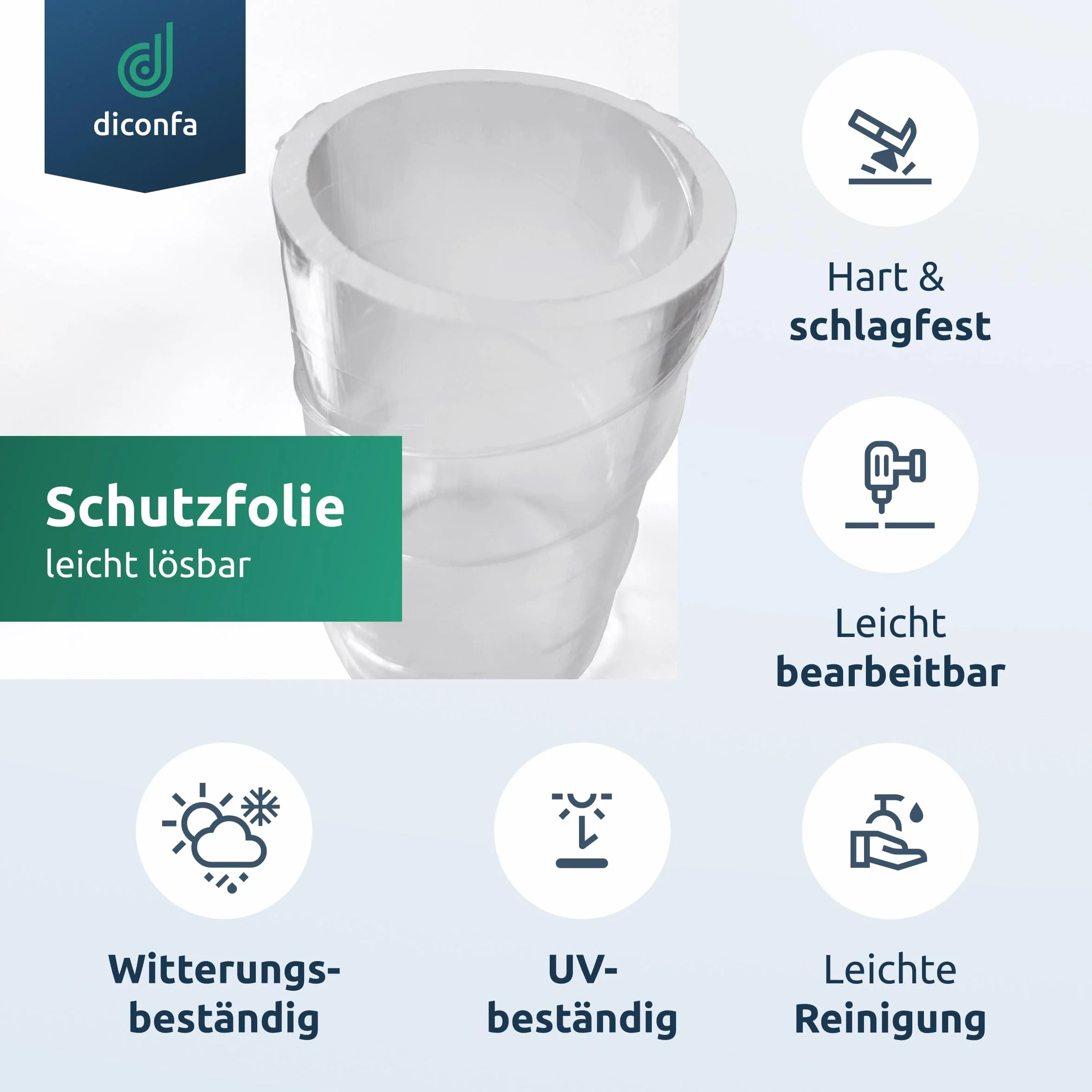 diconfa Acrylglas Kunststoff-Rohr glasklar Ø 5 bis 500mm LÄNGE: 0,1 bis 2m EINGEBEN - AUSWAHL: Durchmesser 64/58mm x 701 bis 800mm Farblos transparent Dekoration Messebau Beleuchtung Möbel