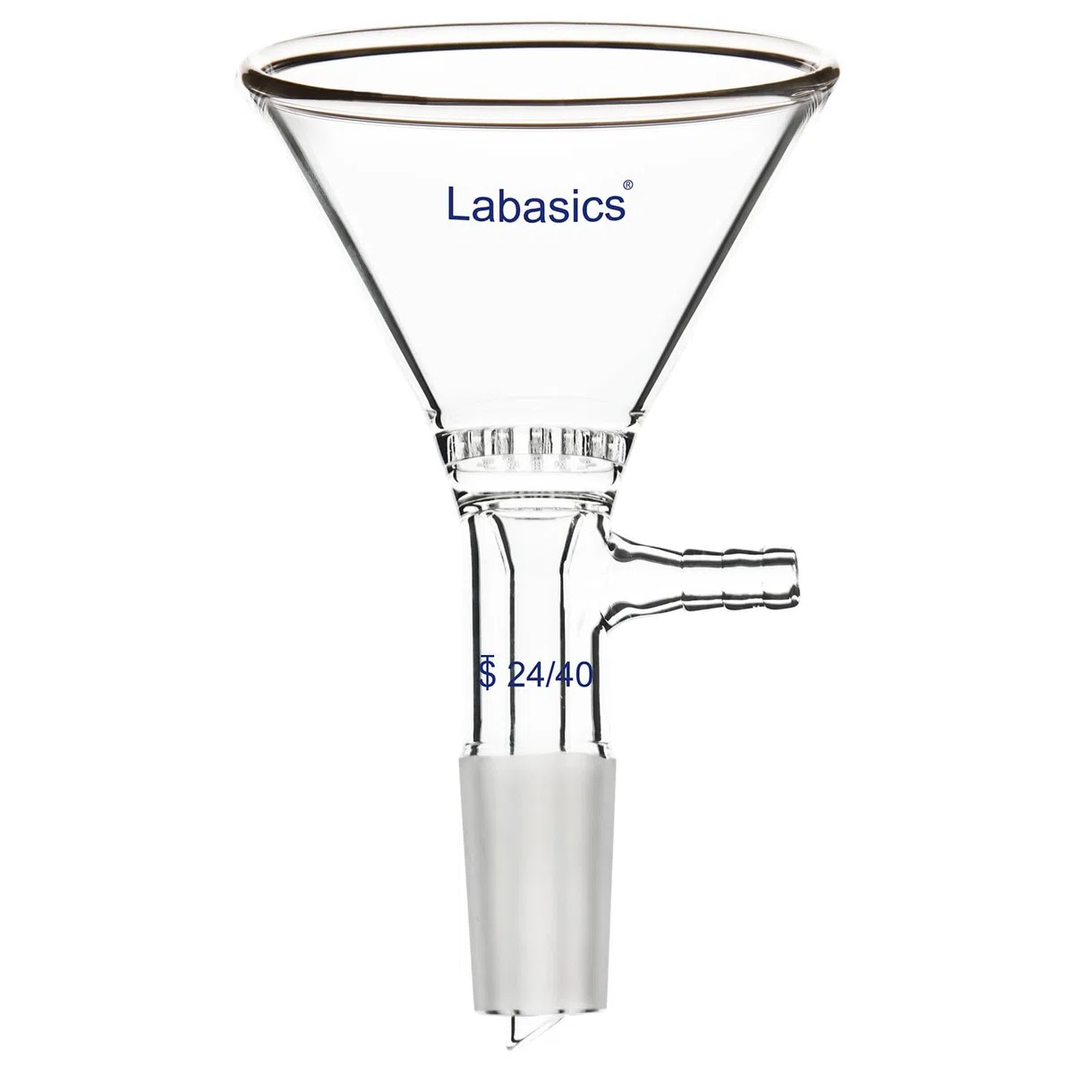 Labasics Filtertrichter aus Borosilikatglas mit 90 mm oberer Außendimension, Dreieckige Form mit Glasfilterplatte, 24/40 Inneres Gelenk-Glasfiltertrichter