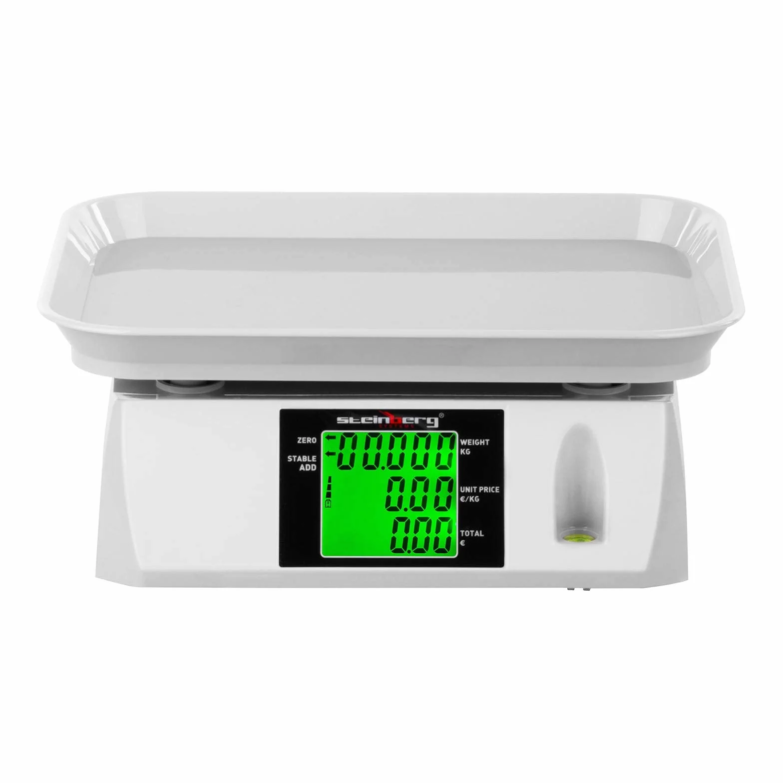 Steinberg Systems Kontrollwaage Digitalwaage Digitale Tischwaage (30 kg / 1 g, LCD-Display, 6 Funktionen, 28,8 x 21,8 cm)