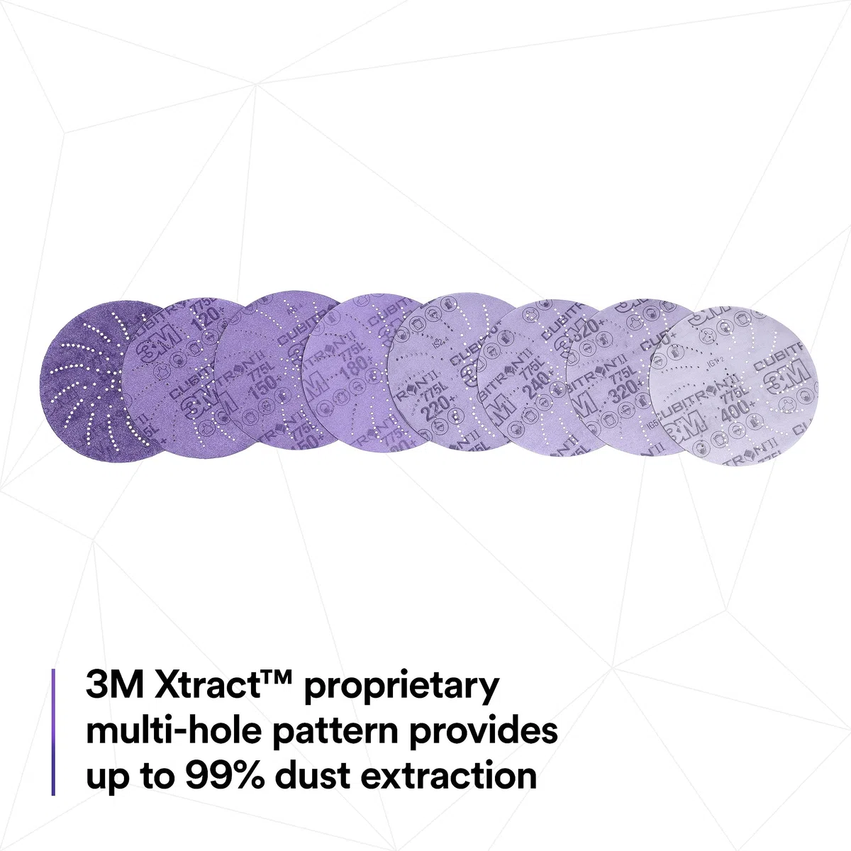 3M Cubitron II Hookit Filmscheibe – Kletthaftende Schleifscheibe mit Präzisions-Keramikkorn – 150 mm Filmscheibe mit 80+ Körnung für Exzenterschleifer – 50 Stück