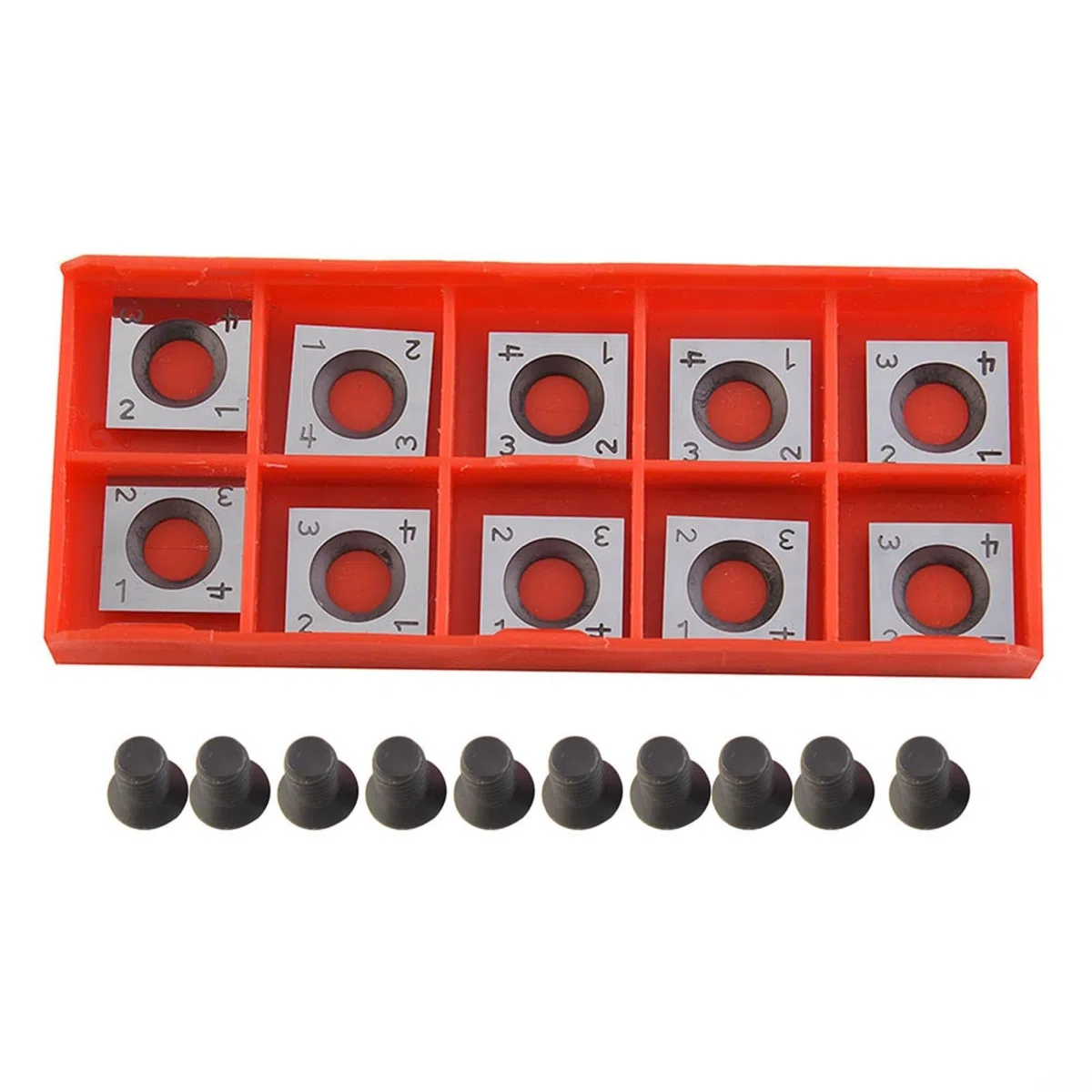 Wendeschneidplatten,Wendeplatten Wendemesser 10 Stück Ersatzklingen, Hartmetalleinsätze Vierkant seitig geschärft Austauschbare Hartmetall für Planfräser für Holz Drechselwerkzeug (14x14x2mm)