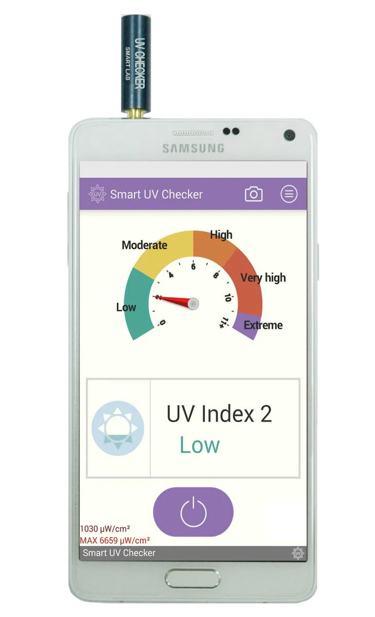 UV Messgerät Detektor Sonnenschutz Sonnenbrand für Smartphone iOS Android UVA UVB Tester Schutz Warngerät