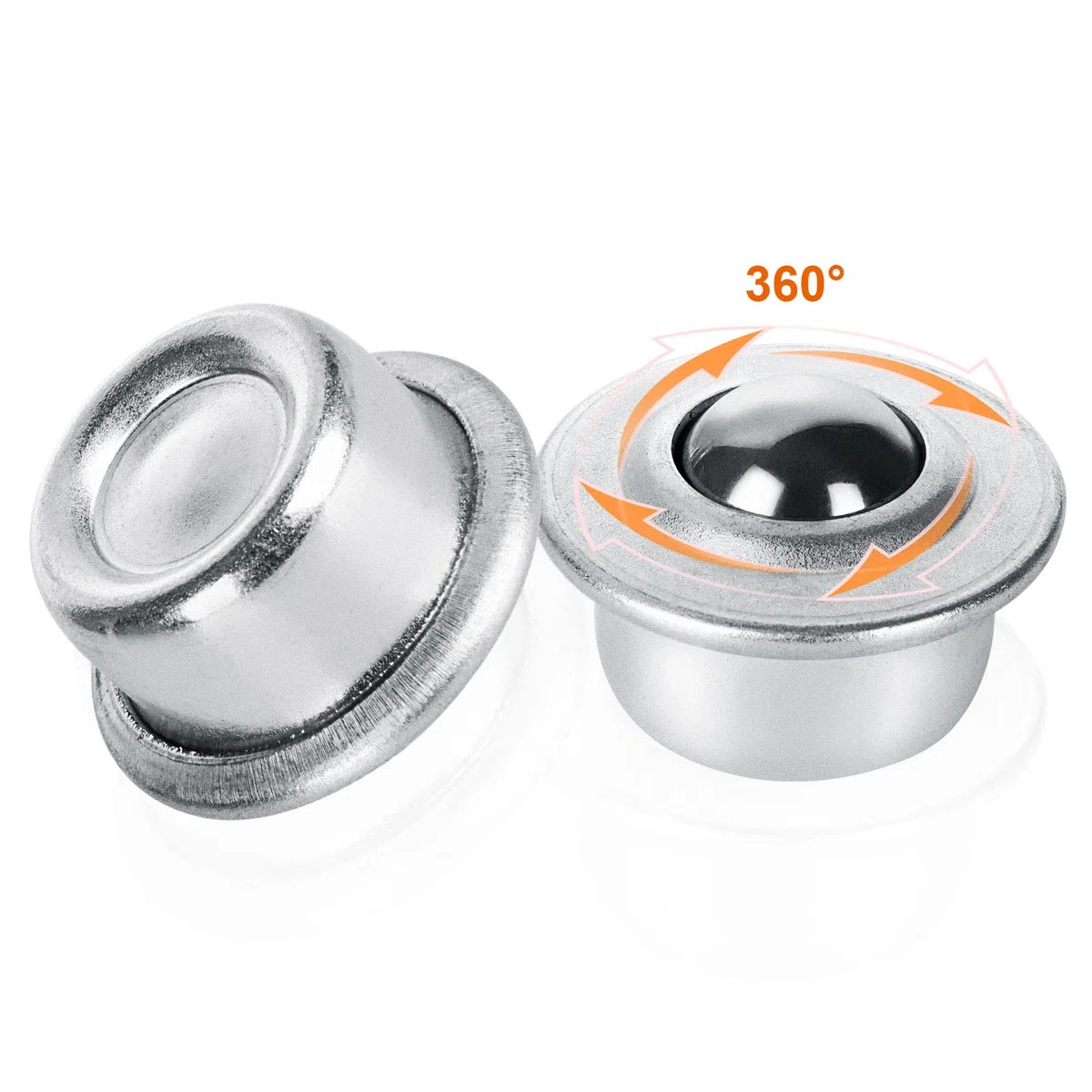 20 Stück 1,6 cm Rollkugel-Transferlager, Karbonstahl, runde Kugel-Transfereinheit, universelle Drehkugelrollen für Förderband, Rollenständer, Getriebe, Tragfähigkeit 15 kg
