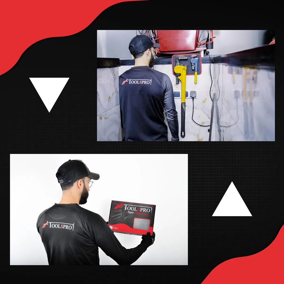 Magnetische Werkzeugmatte - Magnetische Matte für Schrauben - Beidseitig & Flexibel - Starke Neodym-Magnete - Ideal für Kfz Werkzeug, Garage & Heimwerker