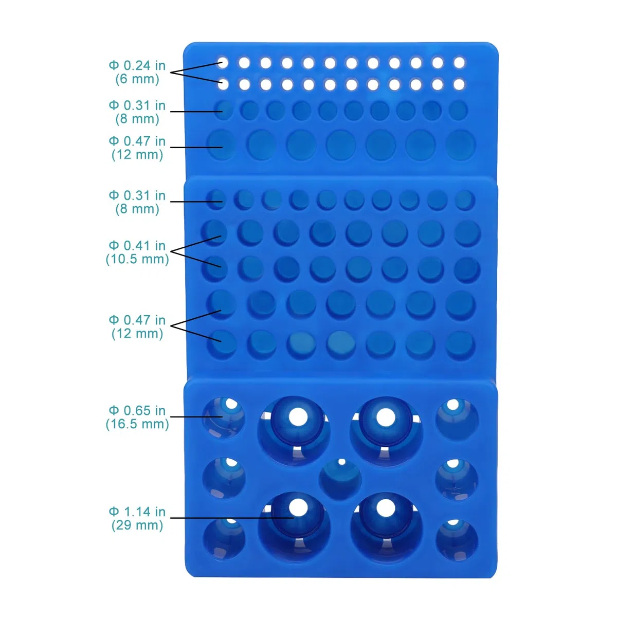 stonylab Zentrifugen Röhrchen Rack (1er-Pack), 92-Brunnen Multifunktionell Abgestuftes Design Trapezförmiges Zentrifugenröhrchengestell aus Kunststoff, Hochtemperaturbeständig, Blau