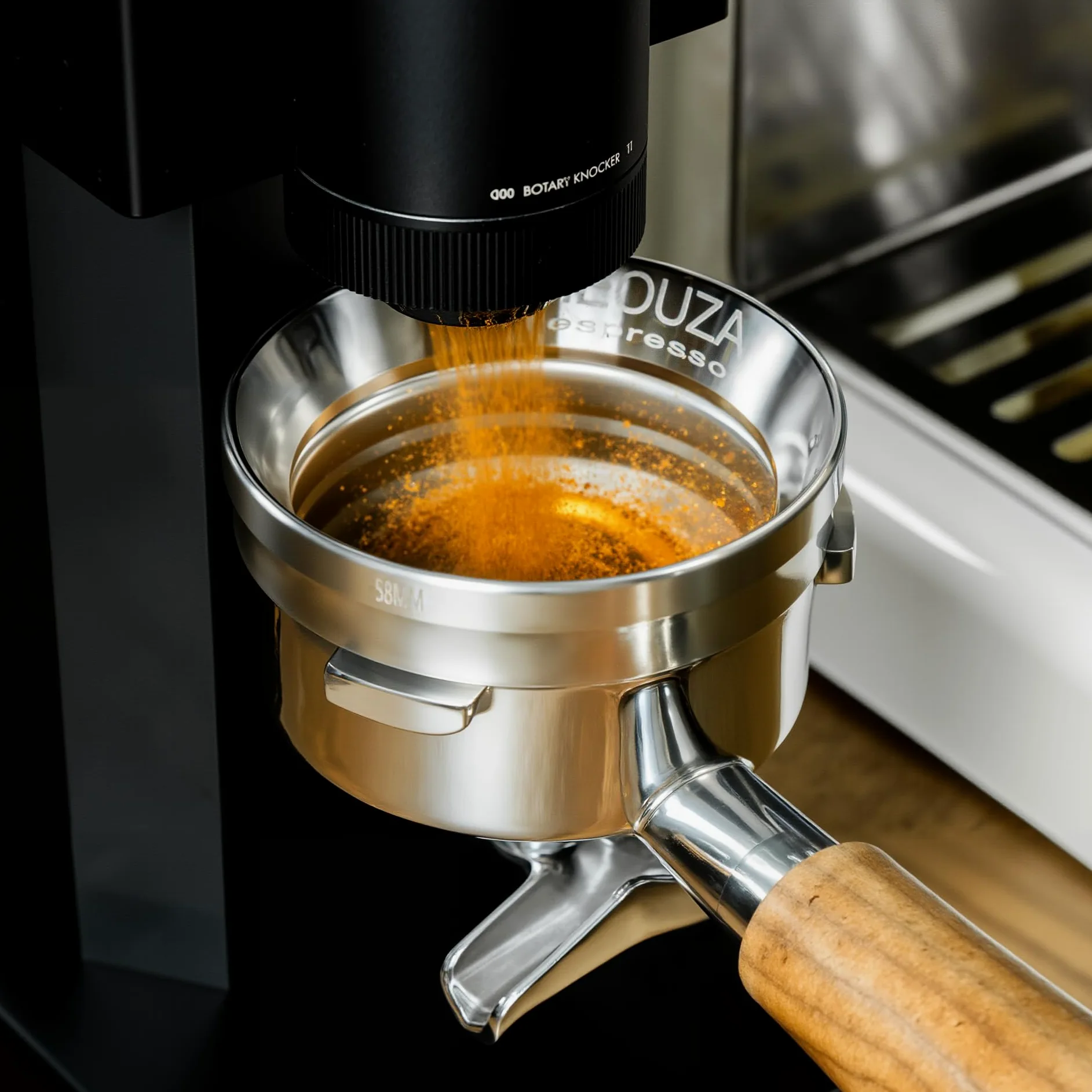 NEOUZA Espresso-Dosiertrichter, Ring, Edelstahl, kompatibel mit Kaffeemaschinen-Siebträger für das Stampfen (51 mm)