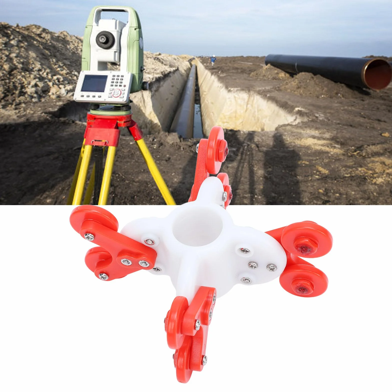Rohrinspektionskamera-Führungsrad, ABS 120 Mm Riemenscheibenstruktur für 23 Mm Kamera, ≥125 Mm Rohrdurchmesser, Abstände mit Rohrdurchmessern