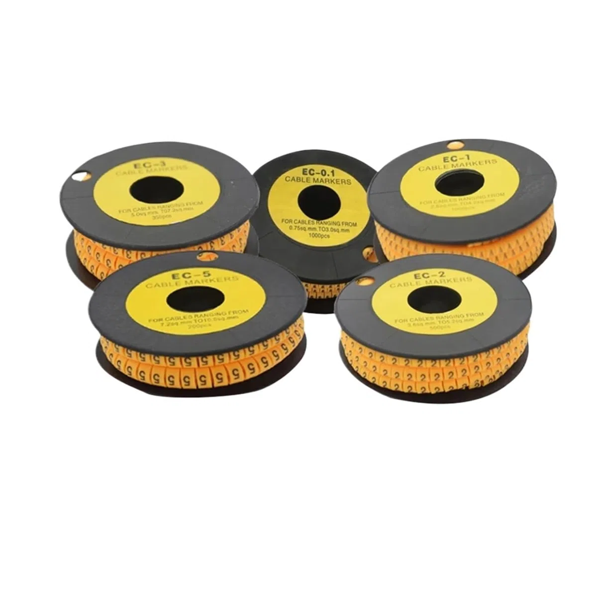 Kabelmarkierung 1 Rolle Nummernröhre EC-0.1 EC-0 EC-1 EC-2 EC-3 EC-5 Quadratische Nummernröhre Kabelmarkierung Bunte Markierung Draht M Nummer 0 bis 9(Number 0,EC-3-6mm)