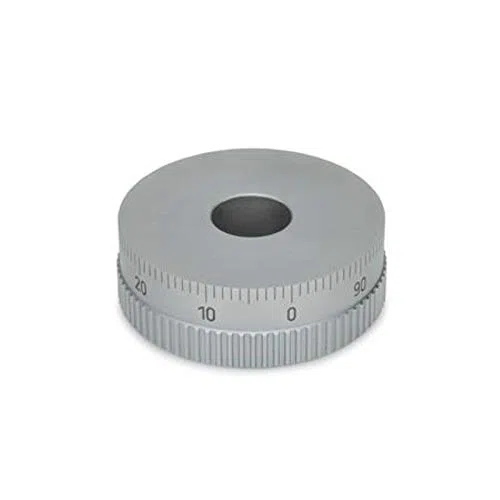 Skalenring, 40mm D., Stahl mattverchromt, m. Skala, m. Reibring, 14mm Bohrung