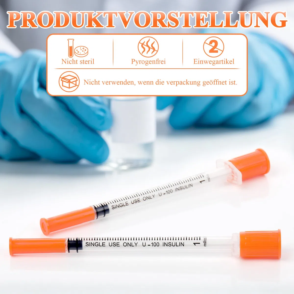 100 Stück 1ml Plastiktube 31G*6mm, Spritze mit Skala für Flüssigkeitstrennung, Einzeln Verpackt, Kunststoff Mehrzweck-Messwerkzeuge Laborzubehör für Tierpflege, Labor, Industrie