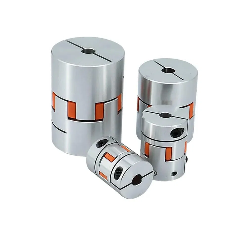 Flexibler Verbinder 1 stück D55 L78 Motorwellenkupplungen Aluminium 4 Backen Pflaume Flexibler Anschluss 14mm bis 38mm Bohrung CNC Kugelumlaufspindel Router Kupplung Klemmverlängerung(20mm to 30mm)