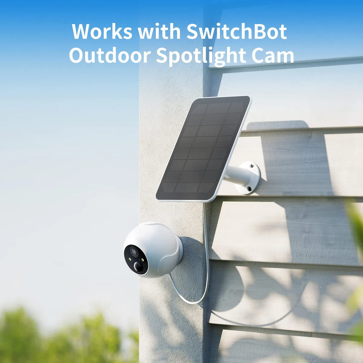 SwitchBot Solar Panel Only for Outdoor Spotlight Camera, 5W Solar Panel for Rechargeable Security Camera, Waterproof, 360° Adjustable, Continuous Power Supply