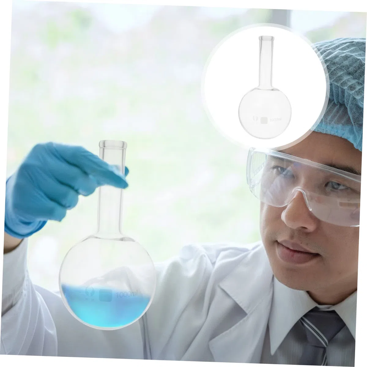 Flachboden Laborkolben 1000 Ml aus Langlebigem Glas mit Schmalem Hals für Chemische Experimente und Wissenschaftsbedarf