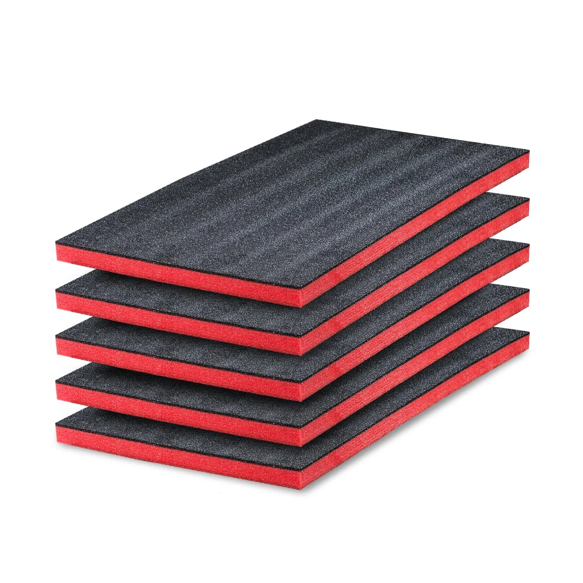 Multilayer Schaumstoff | 5 Stück | 600 x 400 x 30 mm, Shadow Foam, Schneiden und Abziehen, Anpassbare, Kaizen Foam, Werkzeugeinlage für Kamera, Werkzeugkoffer, Rot & Schwarz