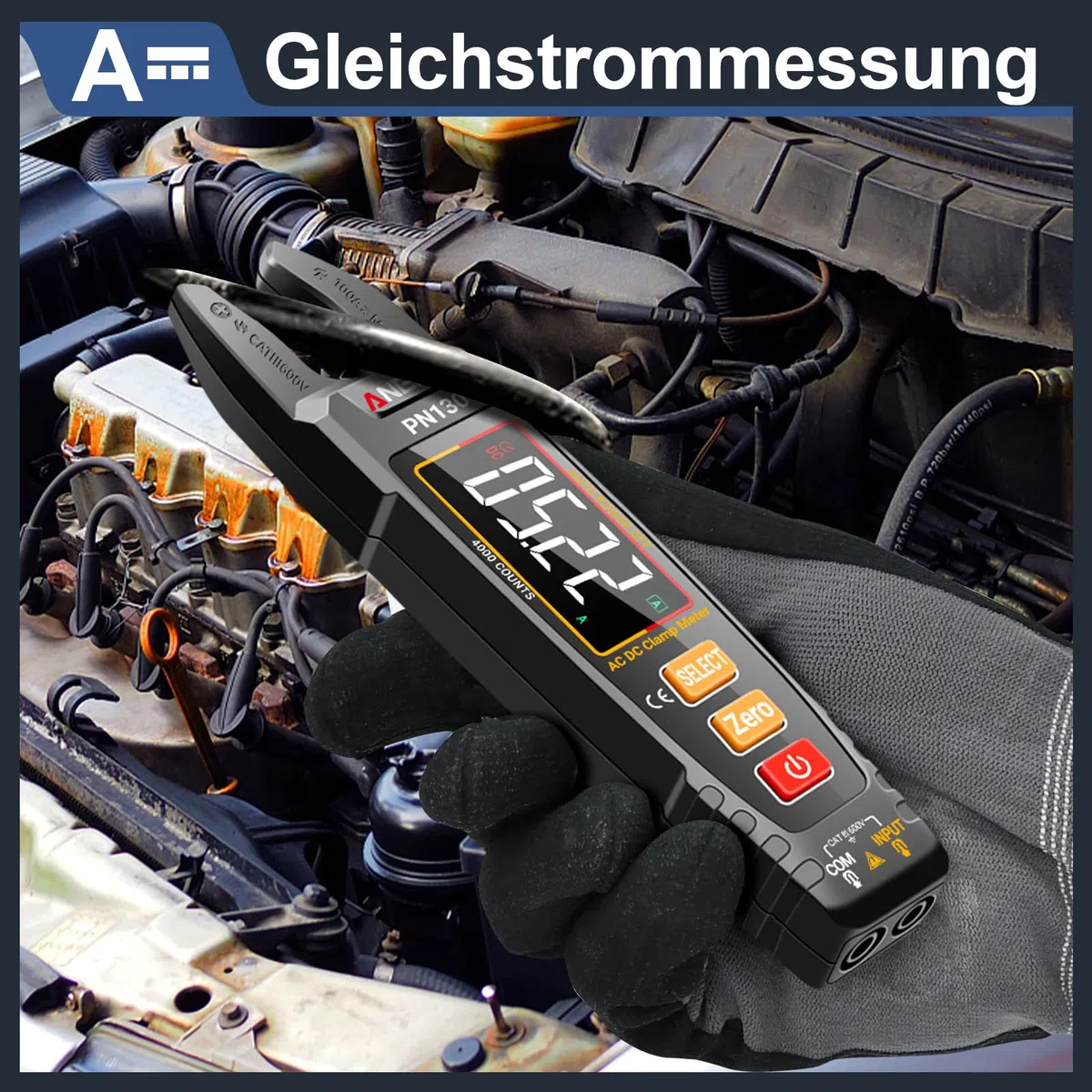 ANENG Multimeter Stromzange,Farb-LCD Wiederaufladbarer U-förmiger Strommesszange,4000 Counts mit Wechselstrom/Gleichstrom Strom,Spannung,Widerstand,Kapazität,berührungslose Spannungserkennung Werkzeug