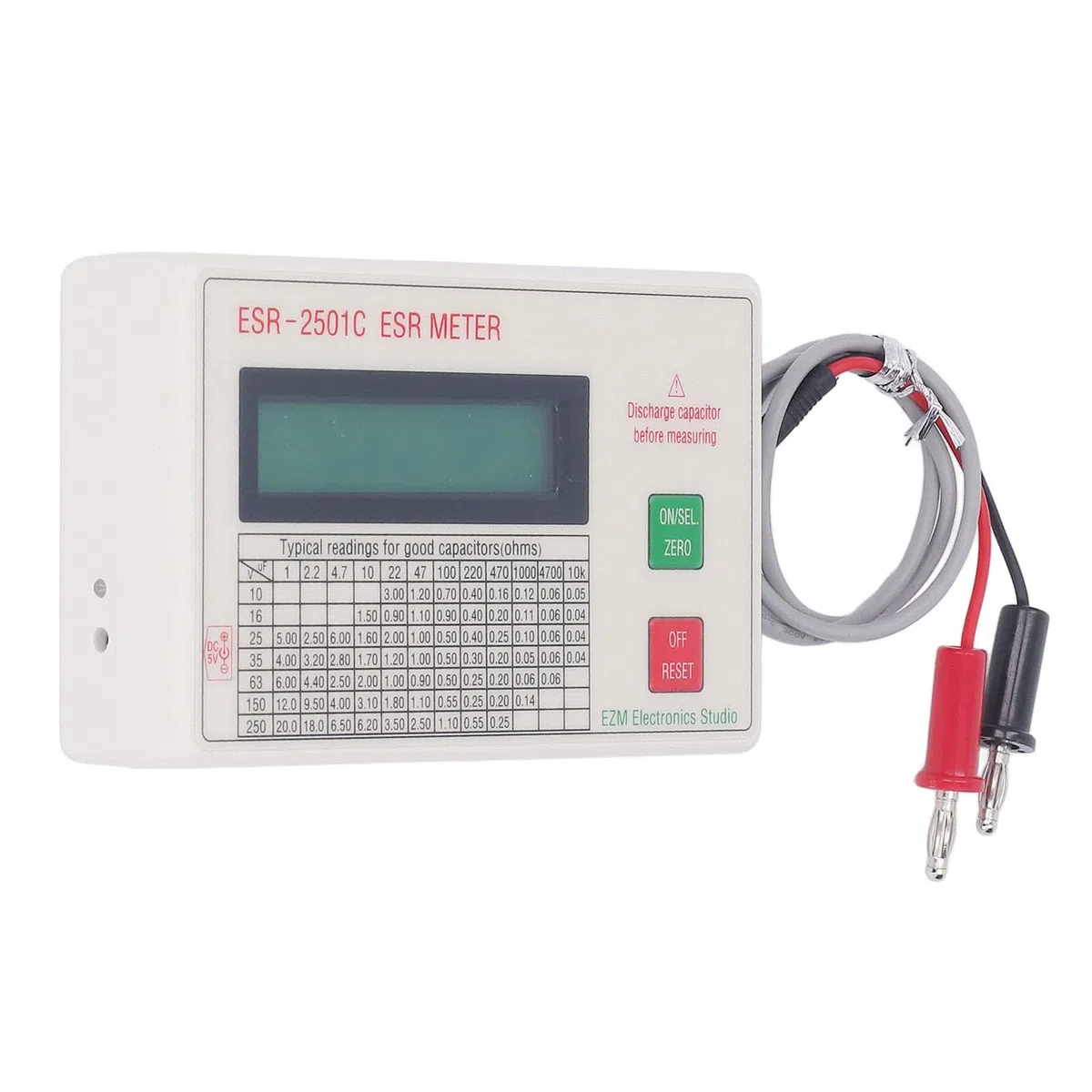 ESR-Kondensator-Tester-Kit, tragbares ESR-Messgerät, digitales Kapazitätsmessgerät, zum Messen von Kapazität