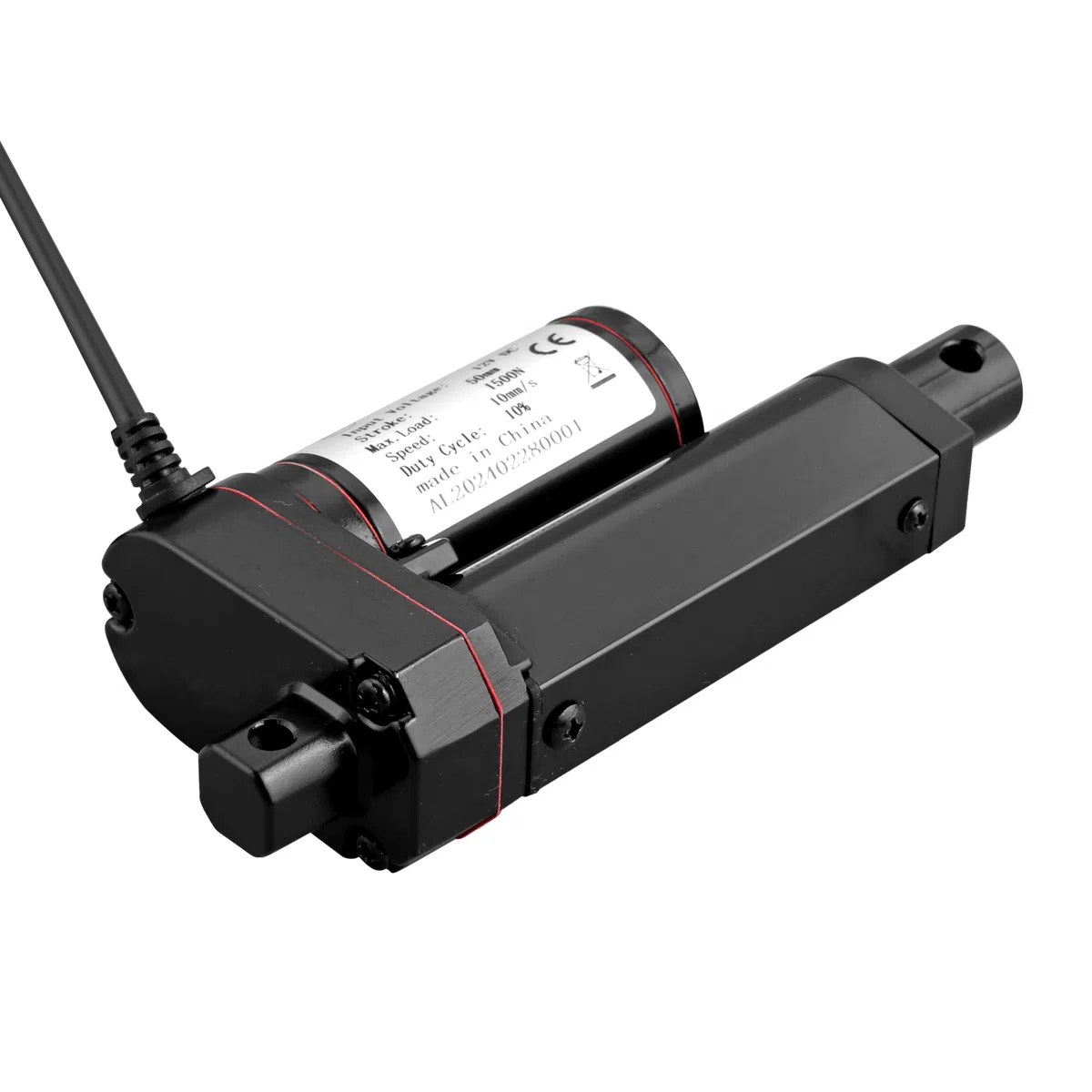 1500N 50mm Linearmotor 10mm/s, 12v DC Linear Actuator Motor Elektro Zylinder Schubstangenmotor für Auto,Möbel,RV,Türöffner,Industrielle Landwirtschaft, Gefäße usw (Schwarz 50mm)