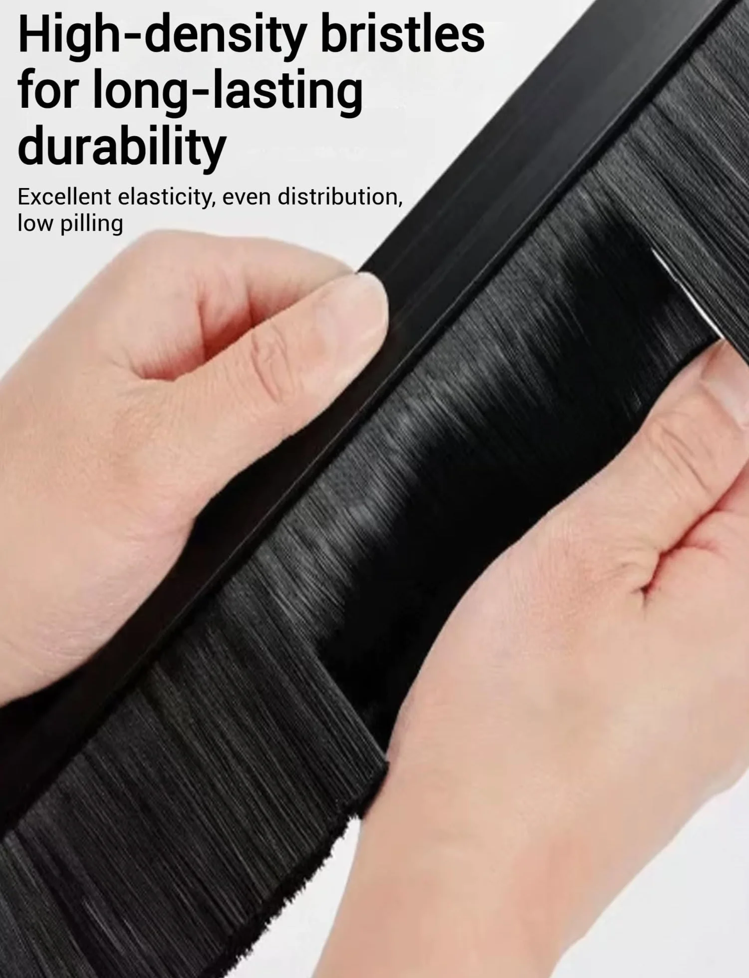 Schwarze Streifenbürste aus Aluminiumlegierung, Türbürste fegt Dichtung Garagen-Rolltor-Unterbürste Aluminiumhalterung Einfache Montage(F,85mm)