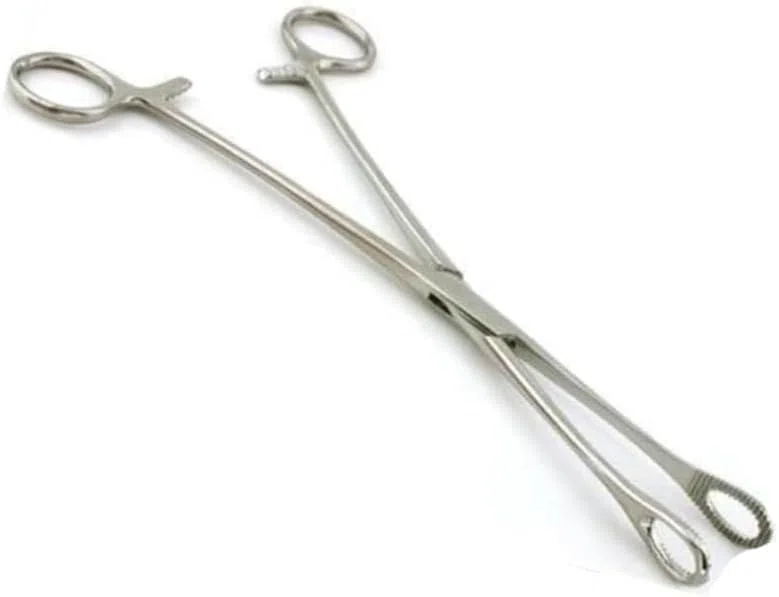 Schwammzange - Piercing Klemme Zange - rund - chirurgische instrumente - Piercingklemme mit Zahnung aus Edelstahl - 24 cm