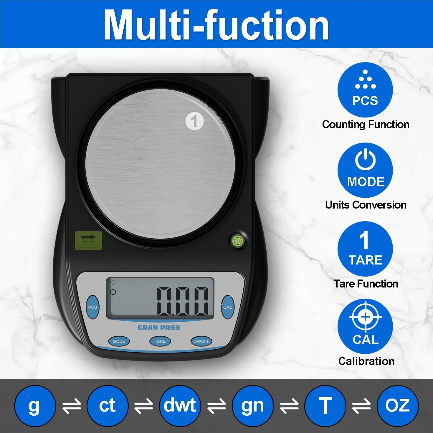 GRAM PRES Digitale Laborwaage 600g X 0.01g Genauigkeit,Elektronische Präzisions-Grammwaage,Analytische Waage Wissenschaftliche Waage,Für Schmuck, Pulver, Münzen, etc.