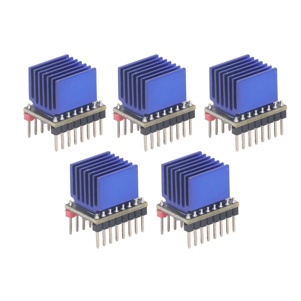 5 Sätze TMC2209 Schrittmotor-Treibermodul mit Kühlkörper, Extrem Leise, UART-Modus-Unterstützung für 3D-Drucker-Hauptsteuerplatinen
