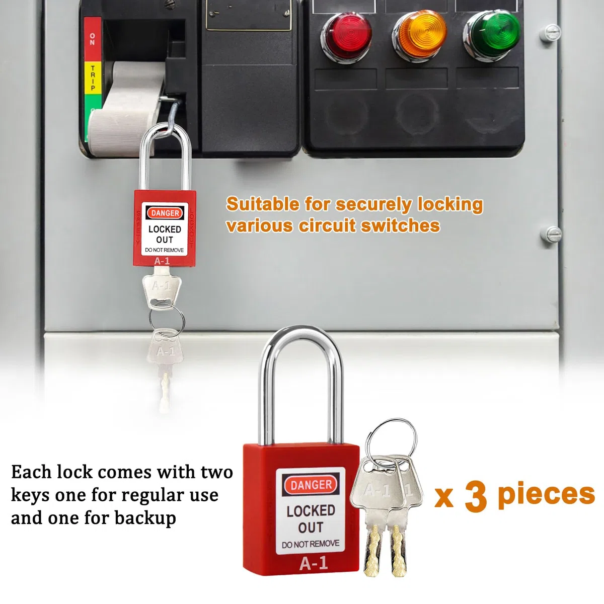 Lockout-Tagout-Kit, Lock-Out-Tagout-Kits, elektrisch, Lloto-Kit | OSHA-konformes Lockout-Set, Aussperrschlösser und Schlüssel, Aussperrschild, Loto-Kit, Lockout-Tagout, Loto-Schlösser