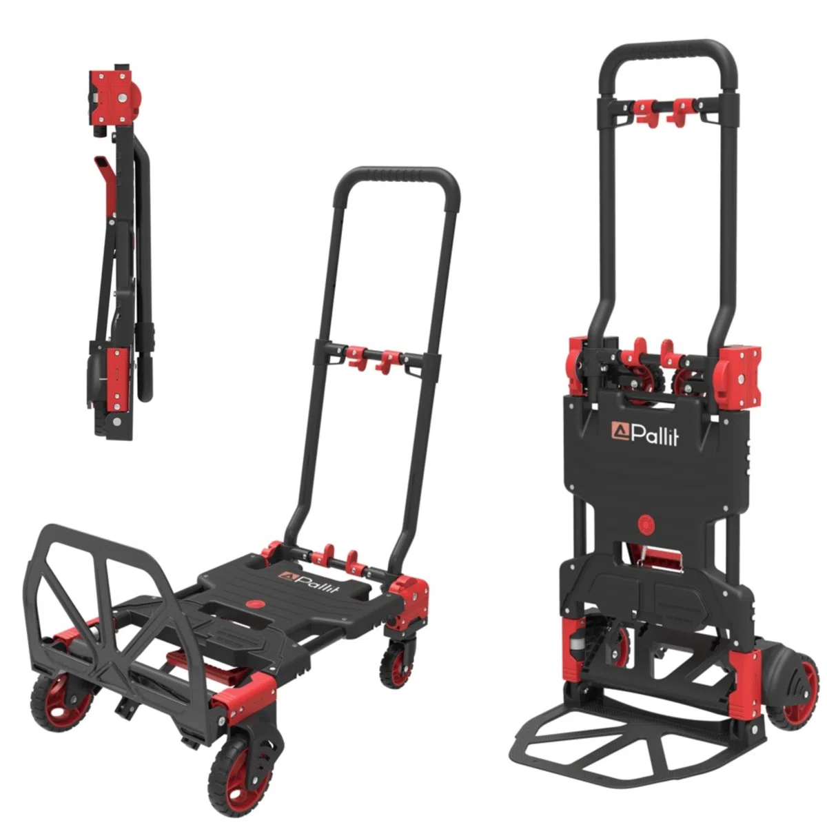 Pallit Sackkarre klappbar 150 kg - 2-in-1 Transportwagen & Plattformwagen, Robuster Stahlrahmen, Transportkarre für Umzug, Lager & Werkstatt