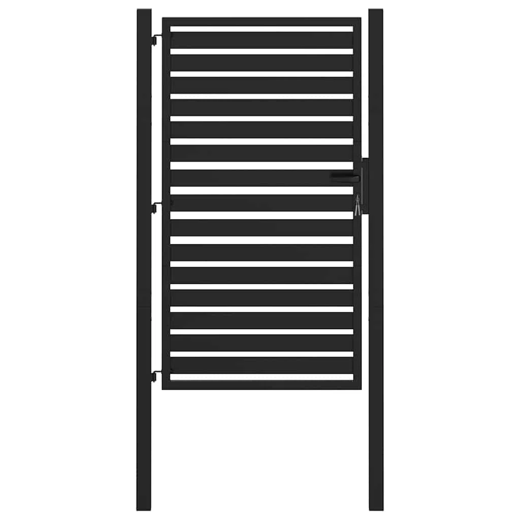 Gartentor Abschließbar Aluminium, Zauntor, Zauntür,Gartentür, Schwarz 100x150 cm