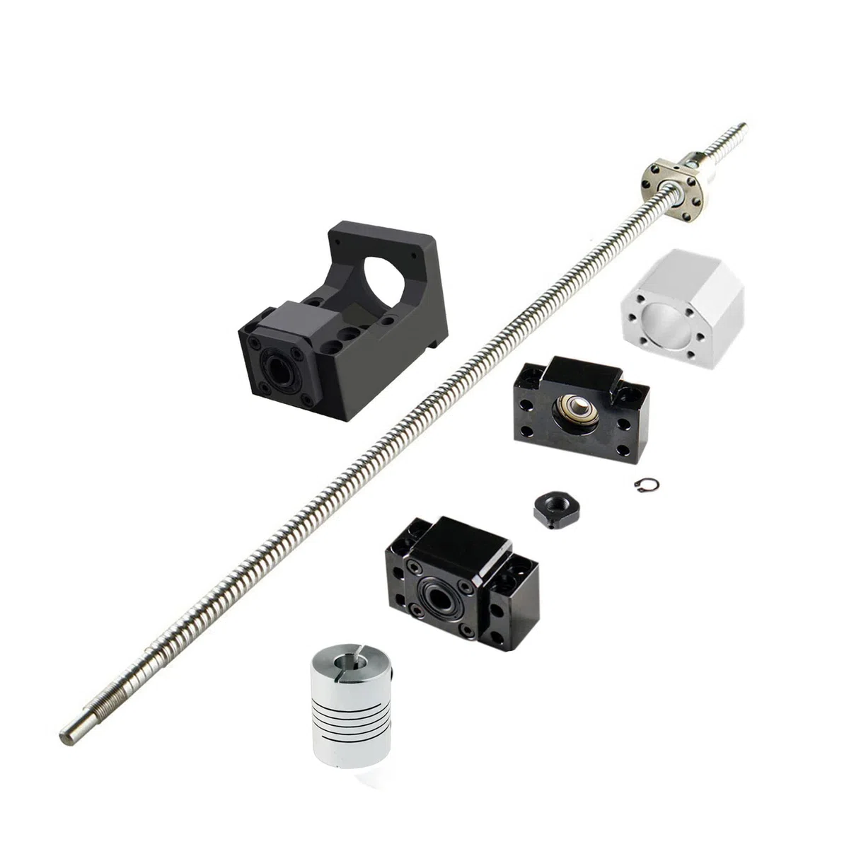 SFU1605 1500 mm Kugelumlaufspindel RM1605 + Kugelgewindemutter mit BK12 / BF12 Unterstützung, DSG16H Muttergehäuse und Schrittmotor für Nema 23 für CNC-Maschine
