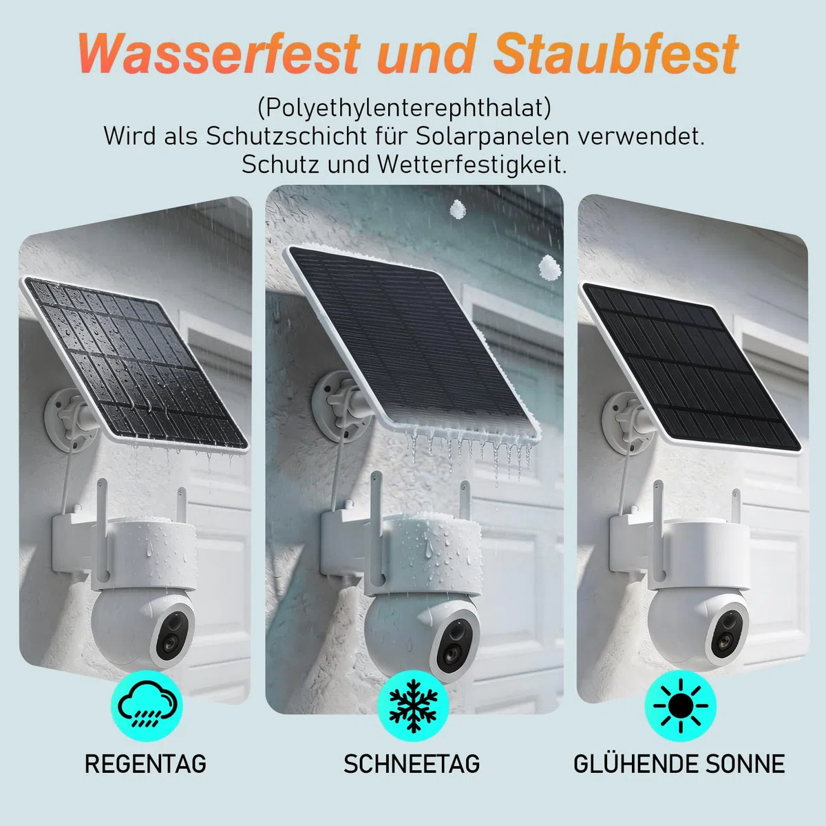 5W Solarpanel für Überwachungskamera Aussen Akku, 5V Solar Panel Kompatibel mit WYZE Battery Cam Pro, Eufy Camera und Arlo Essential/XL Spotlight Camera, Solarmodul mit Micro-USB, DC, USB-C (2 PACK)