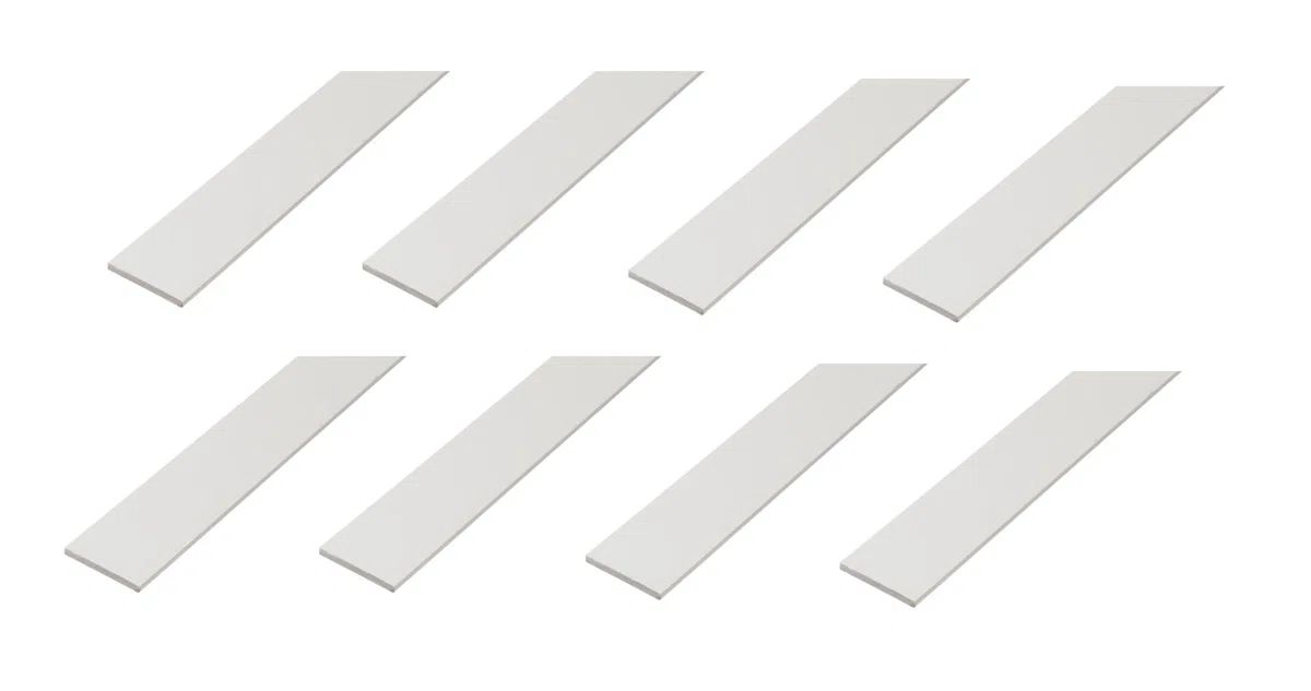 Alberts 8er Set Flachstange | Kunststoff, weiß | 2000 x 30 x 3 mm