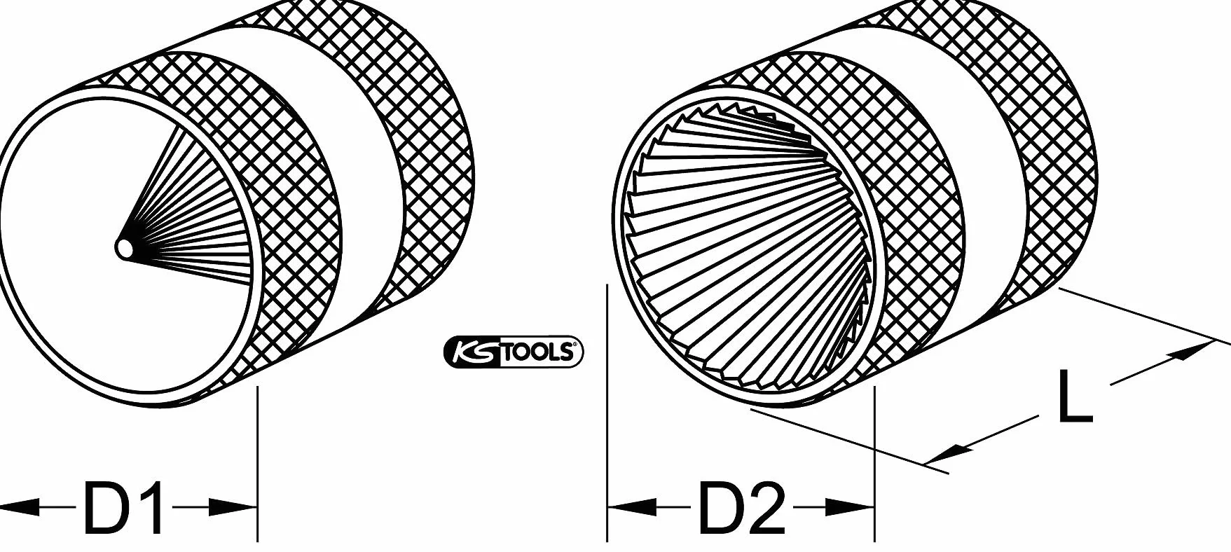 KS Tools 105.3000 Innen- und Außen-Entgrater, 10-54mm