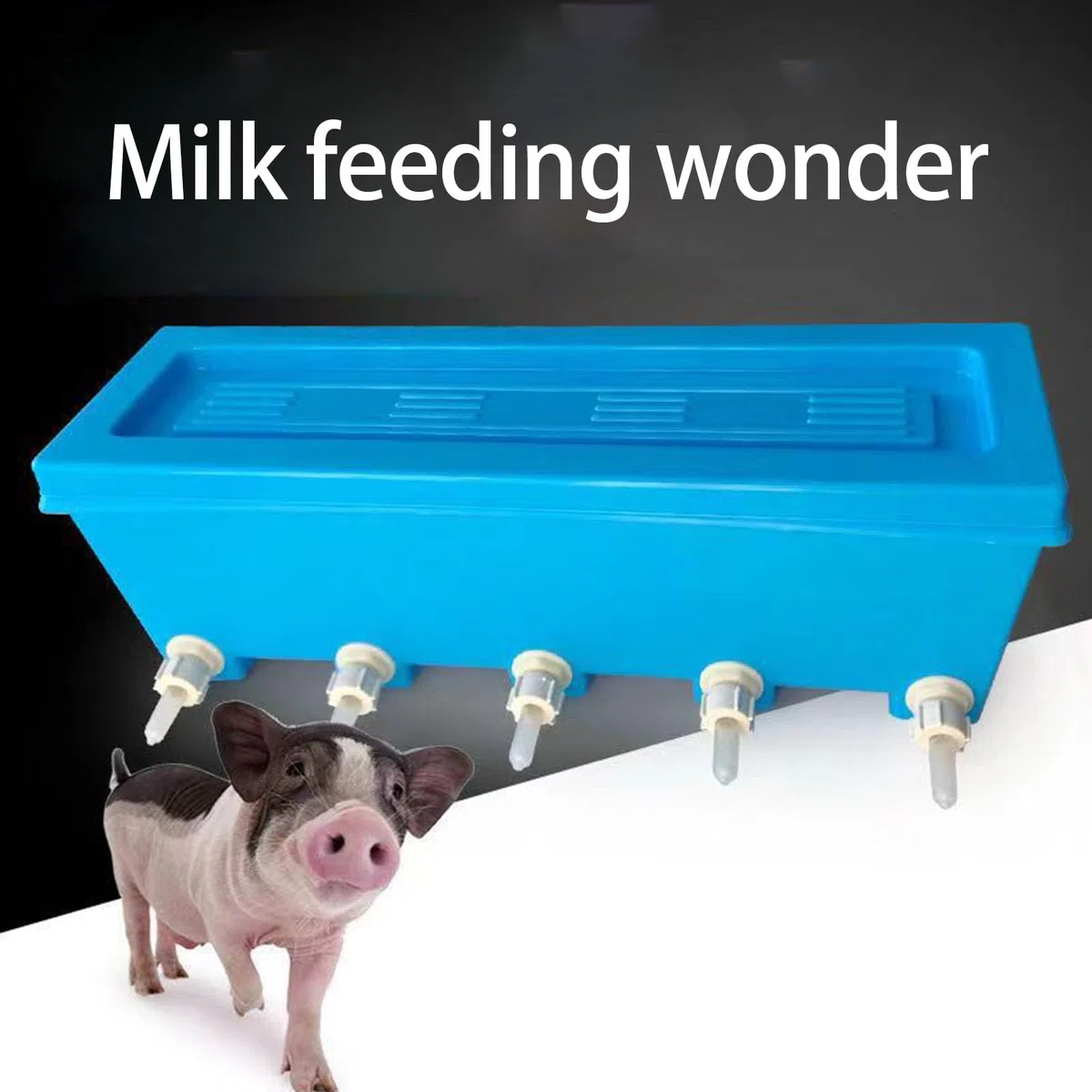 Robuste Multi Futterflasche mit 5 Saugern für Lämmer, Schweine, Fohlen, hängendes Design, Bauernhof Viehzucht Zubehör, Veterinärklinik Fütterung