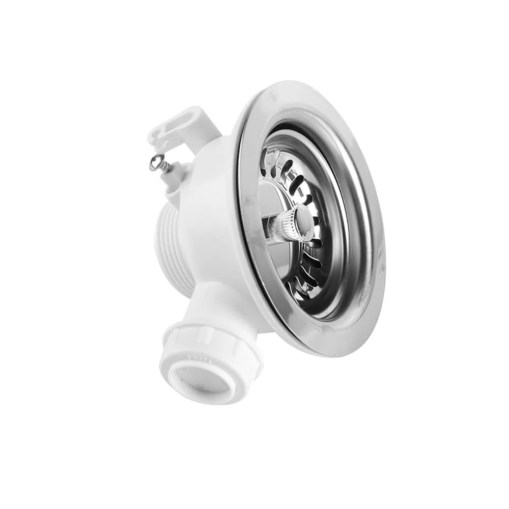 Sarini Siebkorb Exzenterventil mit Seil Drehexzenter Ablaufgarnitur Spüle G1-1/2 Durchmesser 114mm für Küchenspüle und Geschirrspüler Entwässerungslösungen