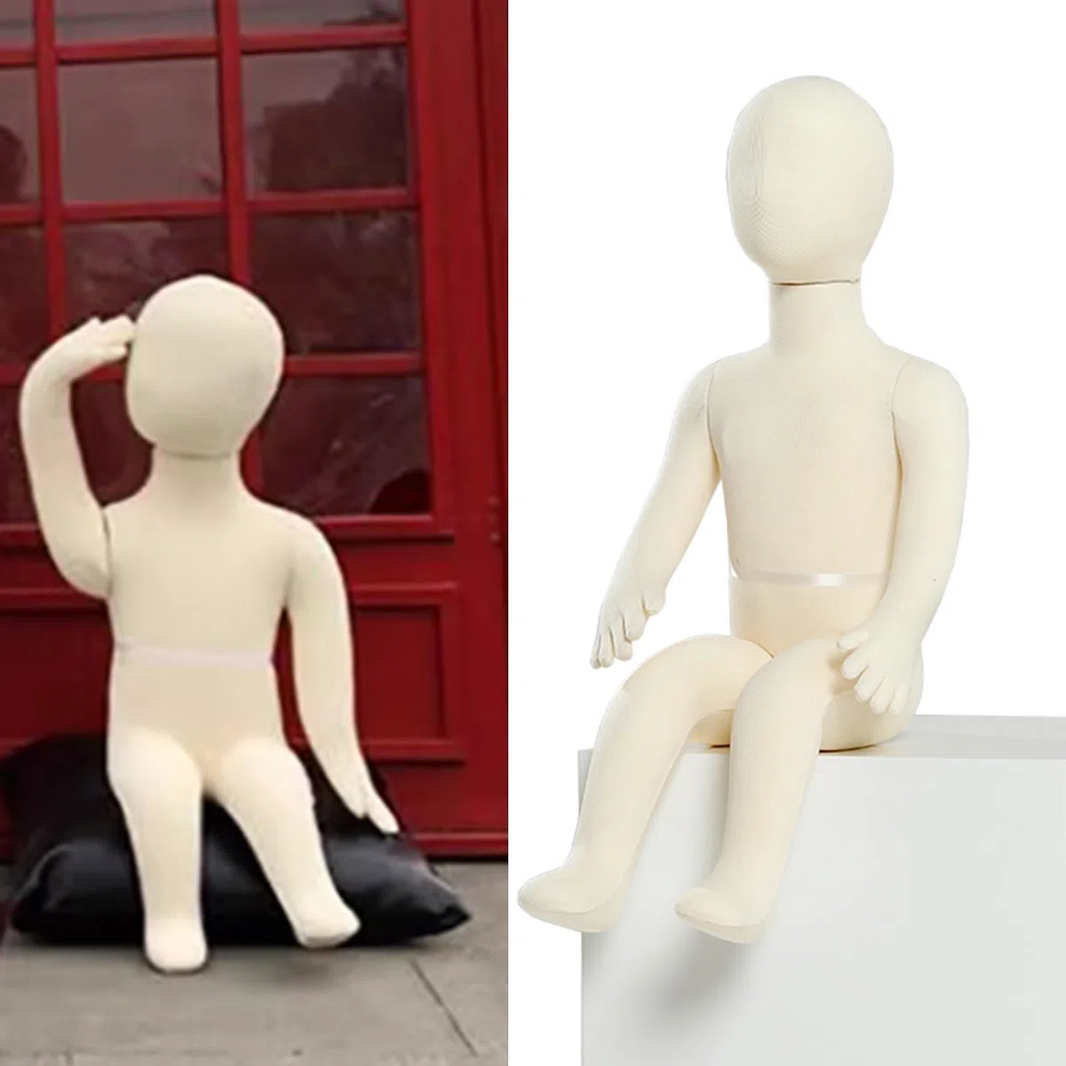 Kinder-Schaufensterpuppe für den ganzen Körper – feststeckbarer Torso für Kleidungsdisplay und Schaufensterinstallation, Unisex-Säuglings-Pose für Weihnachtsdekoration