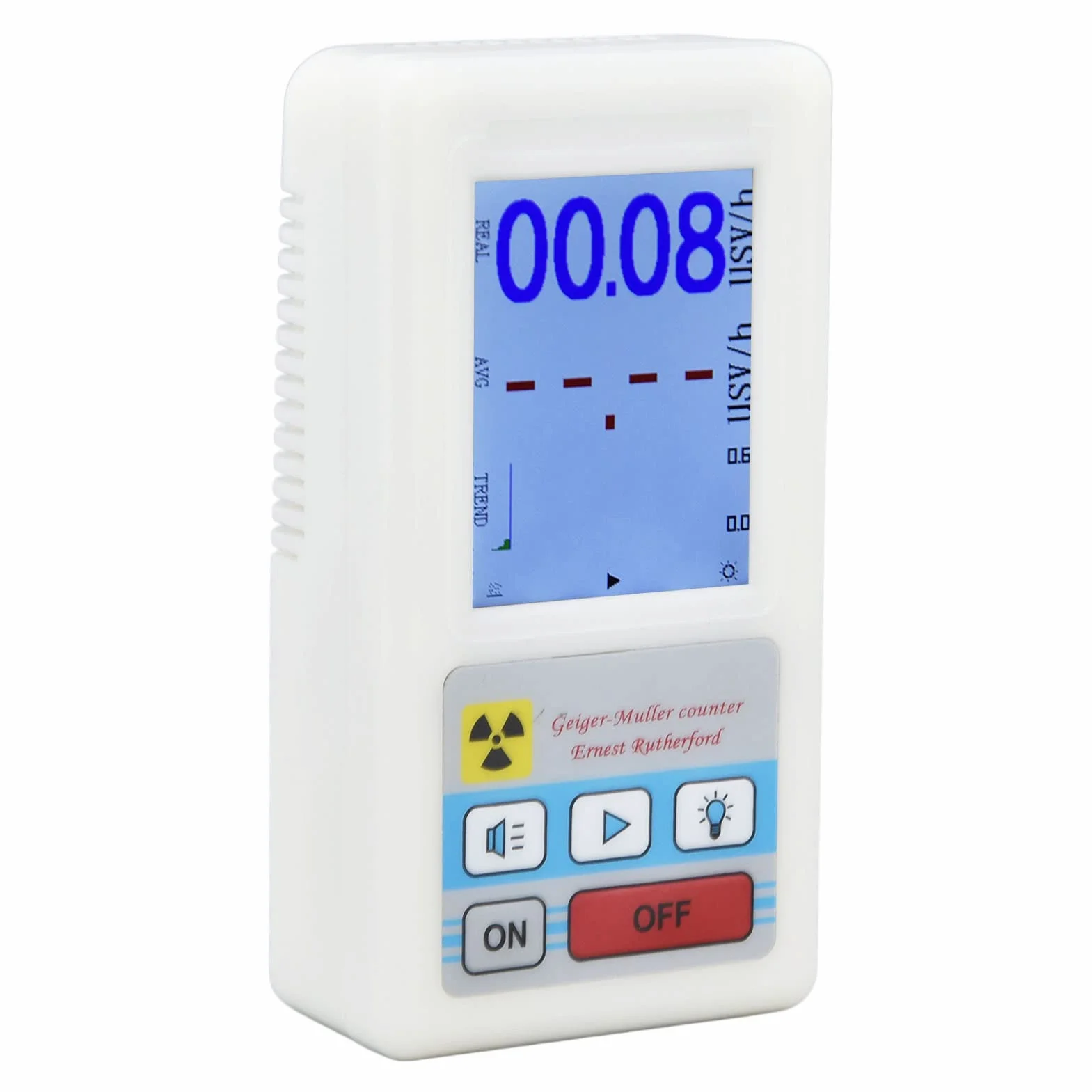 Jeanoko BR6 Geigerzähler, Leicht Ablesbar, Multifunktionaler Radioaktiver Detektor, Nukleare Strahlung, Elektromagnetisches Material, ABS X 2 AA-Batterien Strahlenschützer