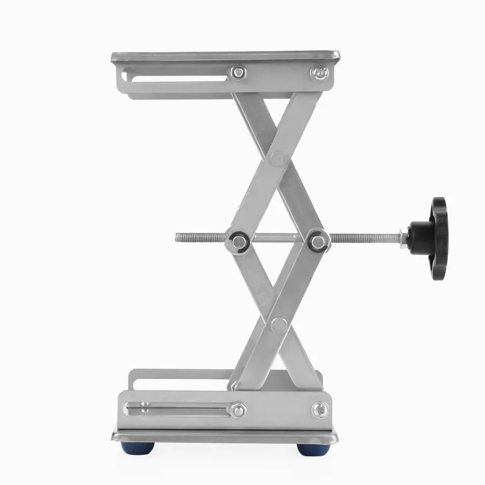 Edelstahl Labor Heben Plattform Stand Scheren Gestell 150 * 150 * 250mm, Einstellbare Höhe, Stabile Hebe Leistung, für Physik Chemie Biologie Experimenten Instrument, Hergestellt