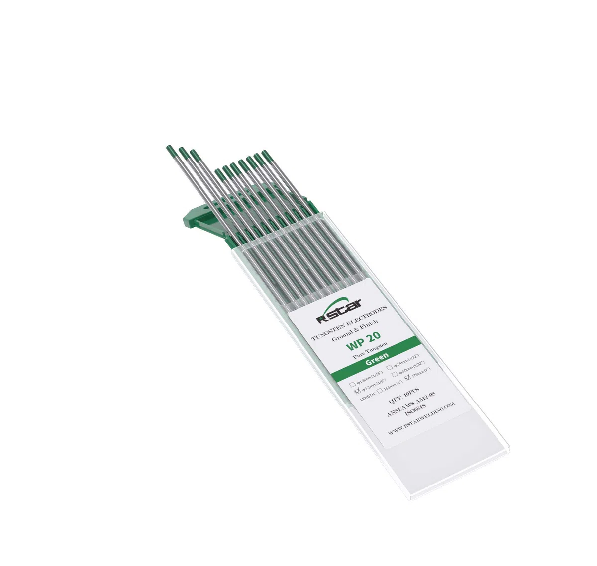 WP20 grün Rein wolfram WIG Wolframelektrode Elektrode Ø3.2 x 175MM 10 Stück