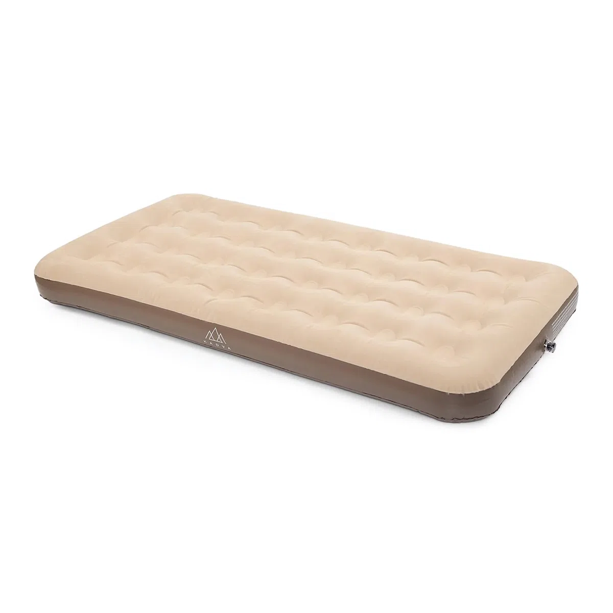 KADVA SINBED Single Luftmatratze in Beige (191x99x22 cm), Tragkraft 140 kg, auslaufsicher mit Doppelventil, PVC, Reparaturflicken. Ideal für Camping, Reisen, Zusatzbett.