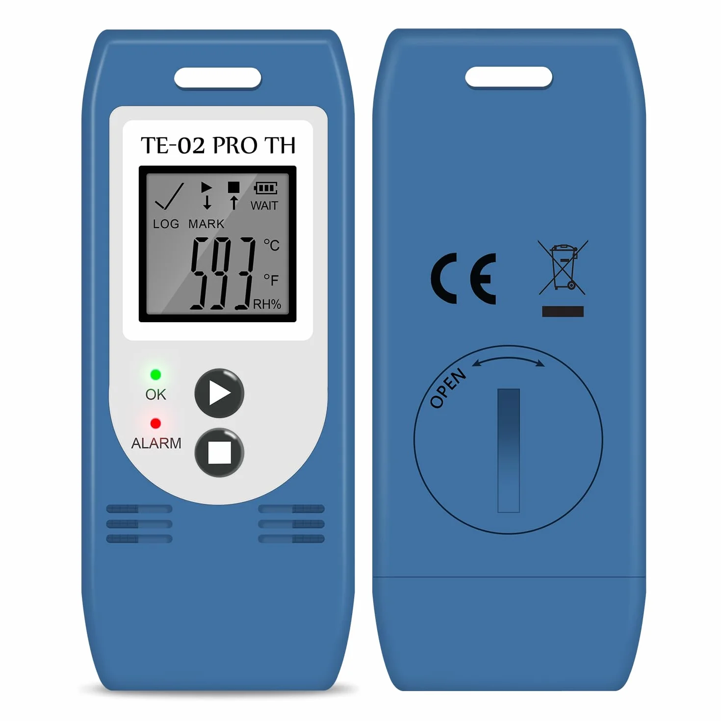 ThermElc TE-02 Pro TH USB Temperatur Luftfeuchtigkeits Datenlogger – Hochpräziser Temperaturleistungsmonitor, Auto PDF/CSV-Berichterstellung, 32.000 Speicherpunkte, CFR Part 21-konform Mit Alarm