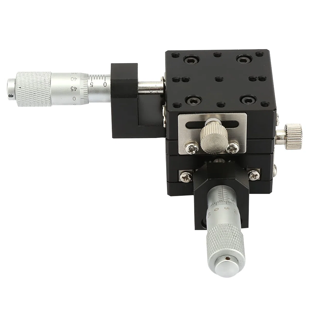 40 * 40 Mm Mikrometer-Gleittisch-Trimmplattform, Kreuzrollen-Lineartische für Geräte, die Zur Feinabstimmung und Anpassung Geeignet sind. XY-Tisch, Schwarz Eloxierte