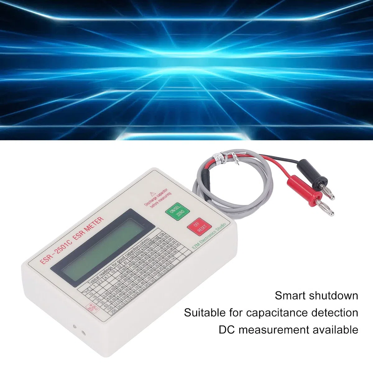 ESR-Kondensator-Tester-Kit, tragbares ESR-Messgerät, digitales Kapazitätsmessgerät, zum Messen von Kapazität
