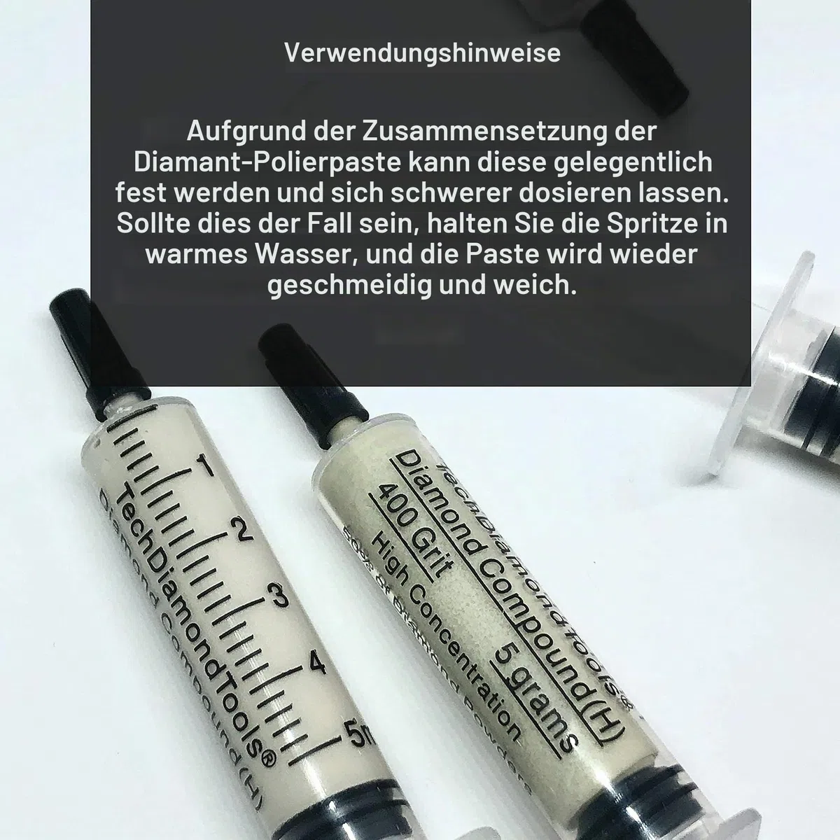 TechDiamondTools Diamantpolierpaste Polierpaste Körnung 5000 Mesh 2-3 Mikron für Spiegelglanz 5 Gramm mit hoher (H) 50% Konzentration von Damond-Pulver