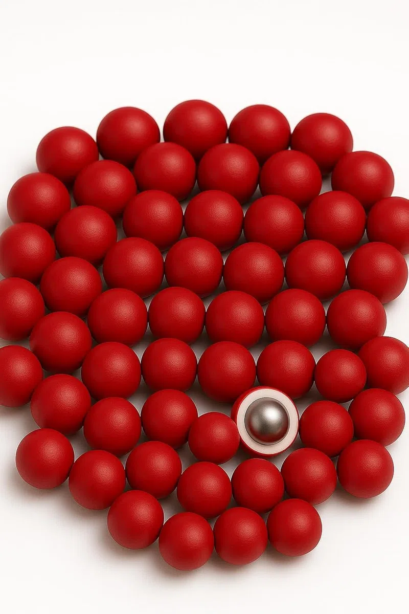A.C.I.L. ABS-beschichtete Stahlkugeln, 17,25 mm, rot, 10 Gramm Nylon-Stahl .68, 40 Stück