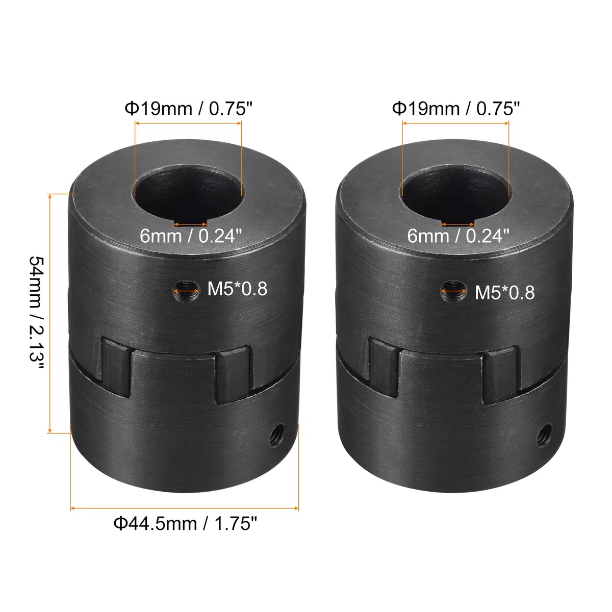 sourcing map Flexible Kupplungswelle 19 mm bis 19 mm 54 mm x 44,5 mm Motorkupplungsgelenk
