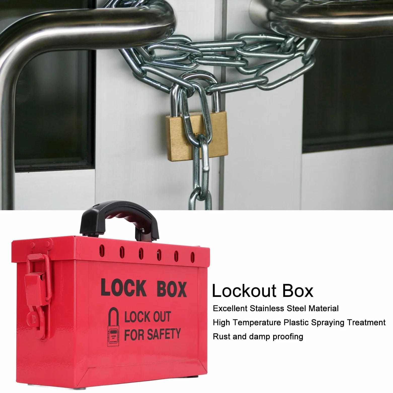 Lockout Tagout Gruppen Schließkasten, Tragbarer Sicherheits Gruppen Vorhängeschlosskasten, 13 Gauge Lockout Tagout Gruppen Schließkasten für die OSHA Compliance Gruppe