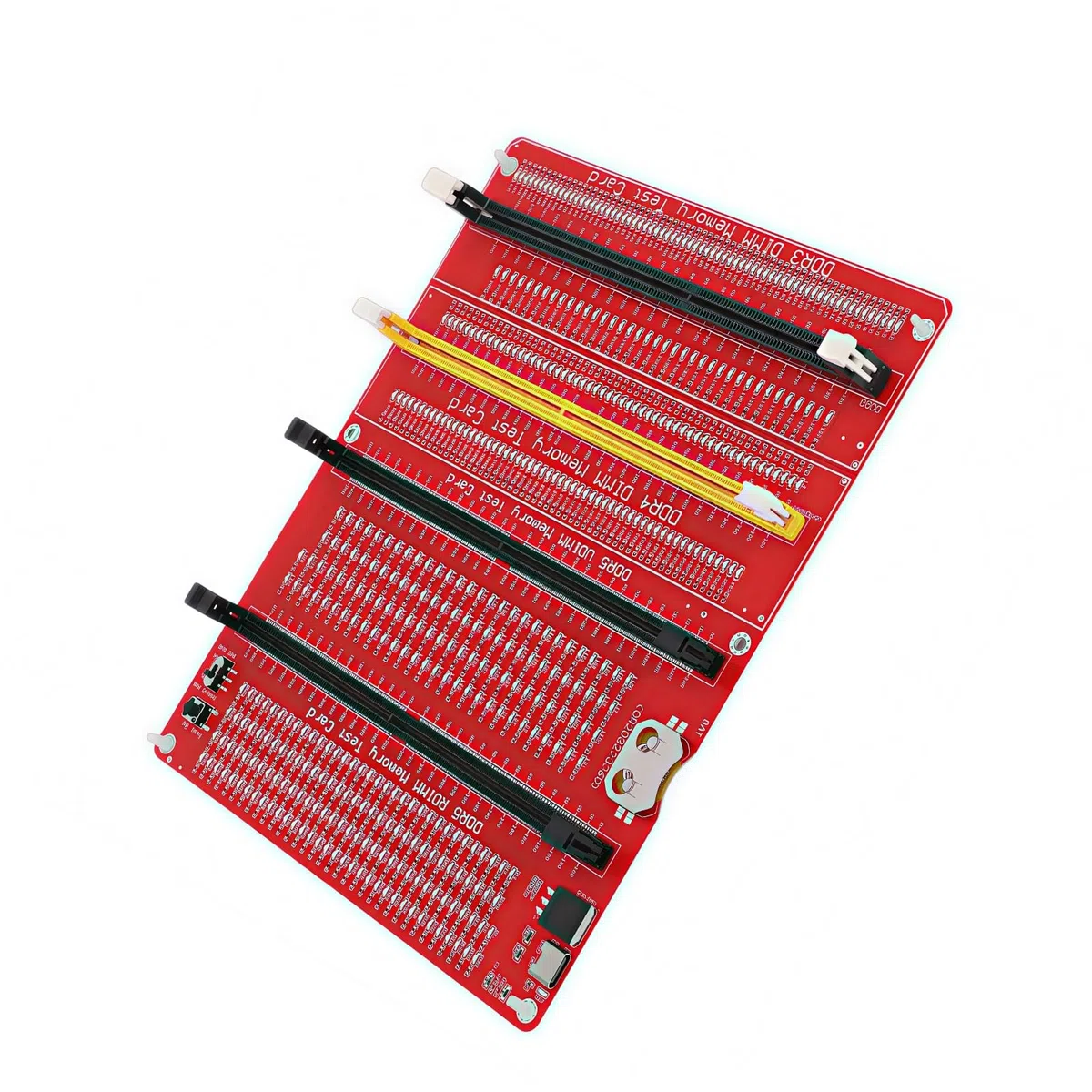 Cuifati DDR5 DDR4 RAM-Speichertesterkarte 4-in-1-Diagnoseanalysator mit LED-Licht, für Laptop-Desktop- und Servercomputer Zur DDR5-DDR4-Speicherwartung